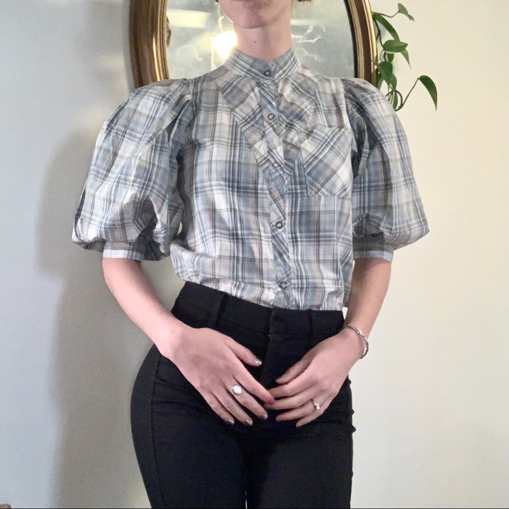 See by Chloe Balloon Sleeve Cropped Blouse